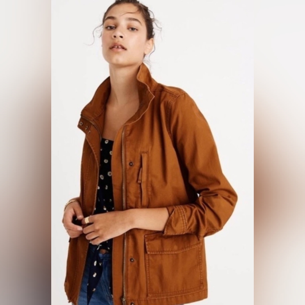 Madewell Updated Fleet Jacket NWT Burnt Orange Size- xxl